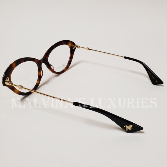 GUCCI GLASSES GG02150 CRYSTAL EMBELLISHED CAT EYE TORTOISESHELL BEE DETAIL - Picture 8 of 14